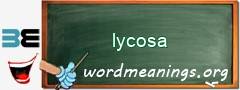 WordMeaning blackboard for lycosa
